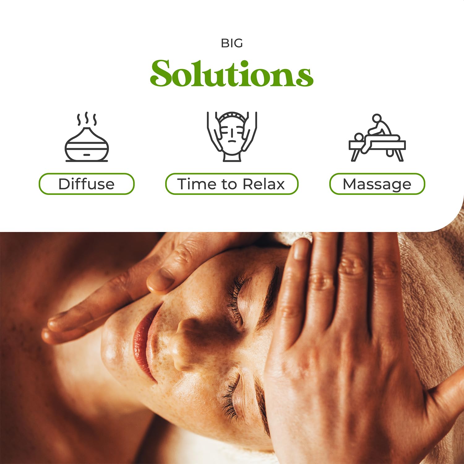 Sun Essential Oils aceite de menta diluido para masaje, aplicación segura y relajante