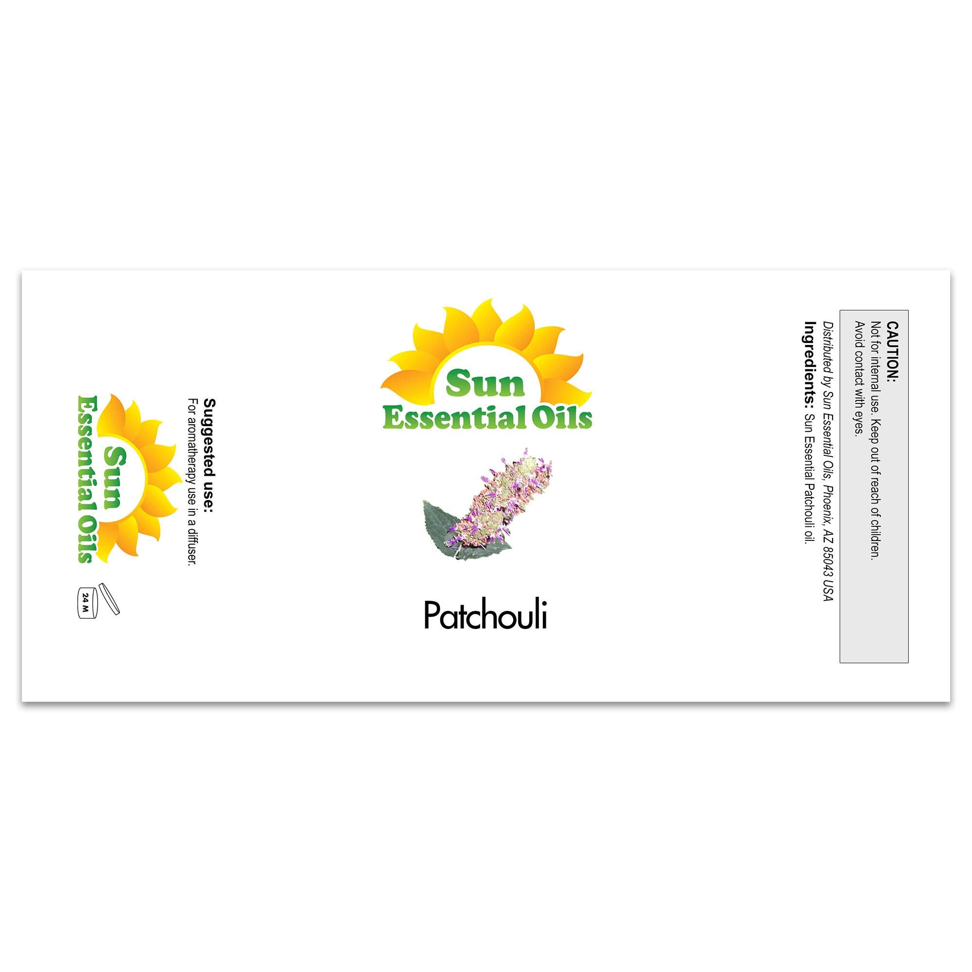 Sun Essential Oils primer plano del aceite de pachulí destacando su textura y pureza