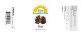 Sun Essential Oils gota de aceite de pino en superficie resaltando pureza y brillo