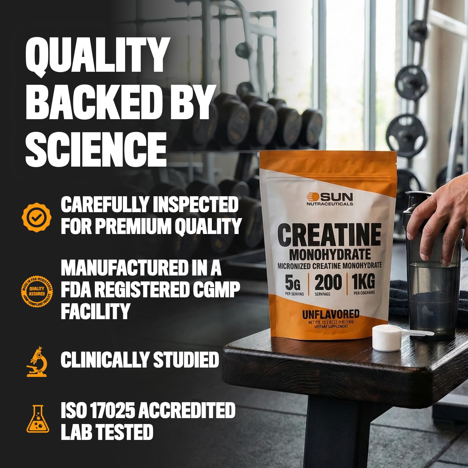 Sun Nutraceuticals estilo de vida en gimnasio, apoya sesiones intensas y regulares
