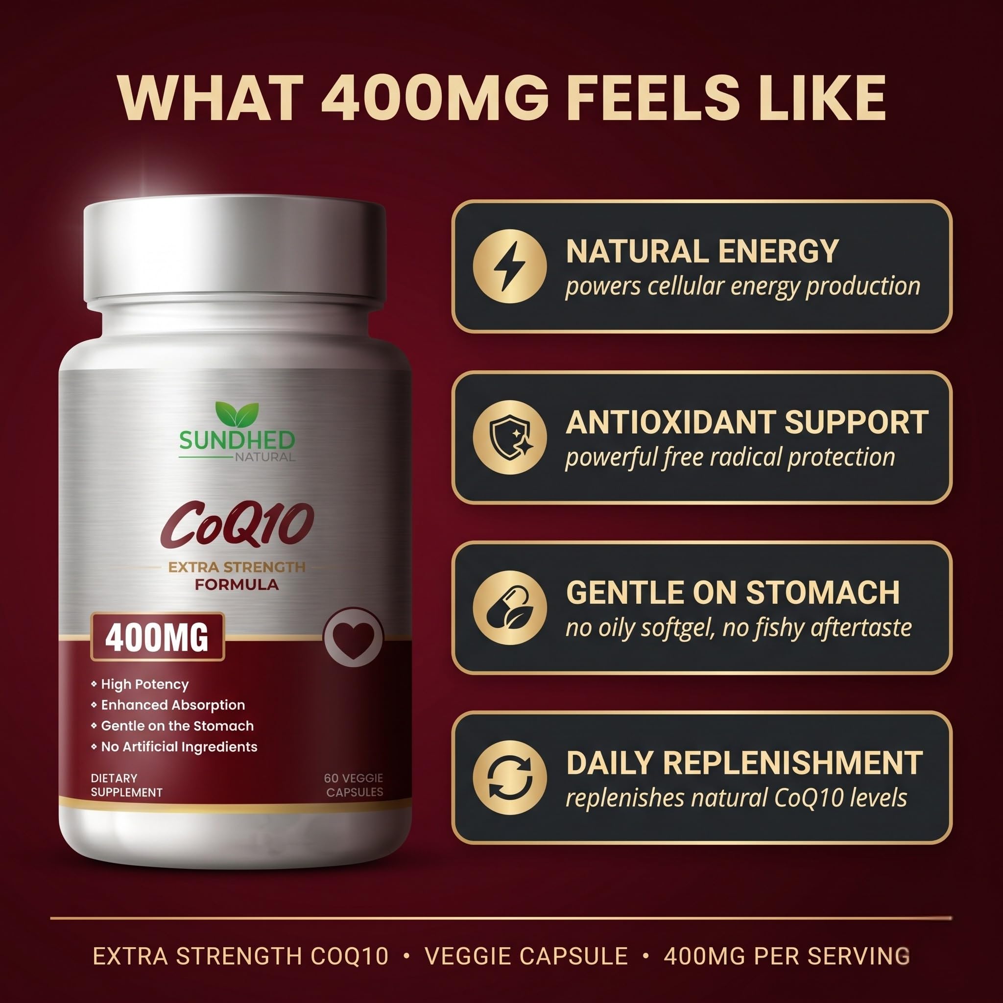 Sundhed Natural polvo de CoQ10 finamente molido, optimizado para encapsulado uniforme