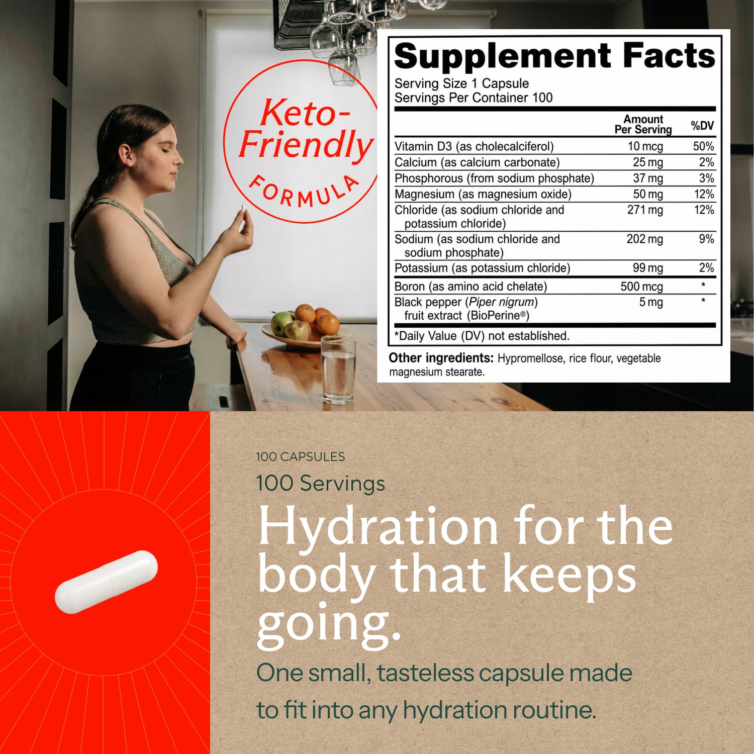 Etiqueta Sunergetic con información nutricional y beneficios claros