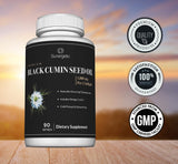 Sunergetic etiqueta con ingredientes Nigella sativa y composición natural destacada