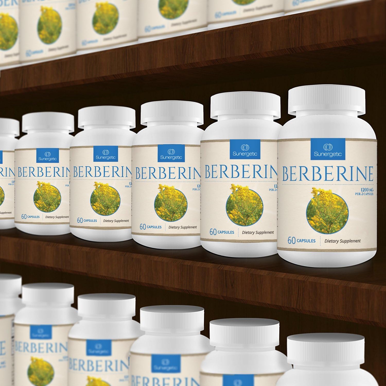 Sunergetic etiqueta de ingredientes destacando Berberis aristata y pureza