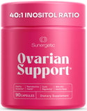 Sunergetic frasco frontal mostrando etiqueta y beneficio ovárico