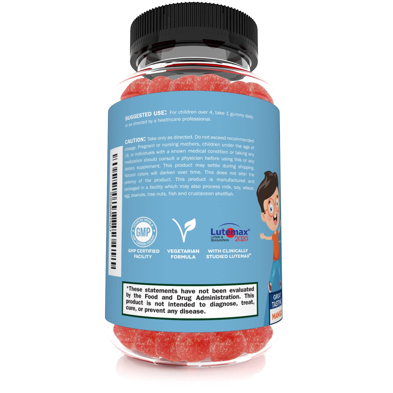 Sunergetic gomitas en mano para comparar tamaño y porción fácil