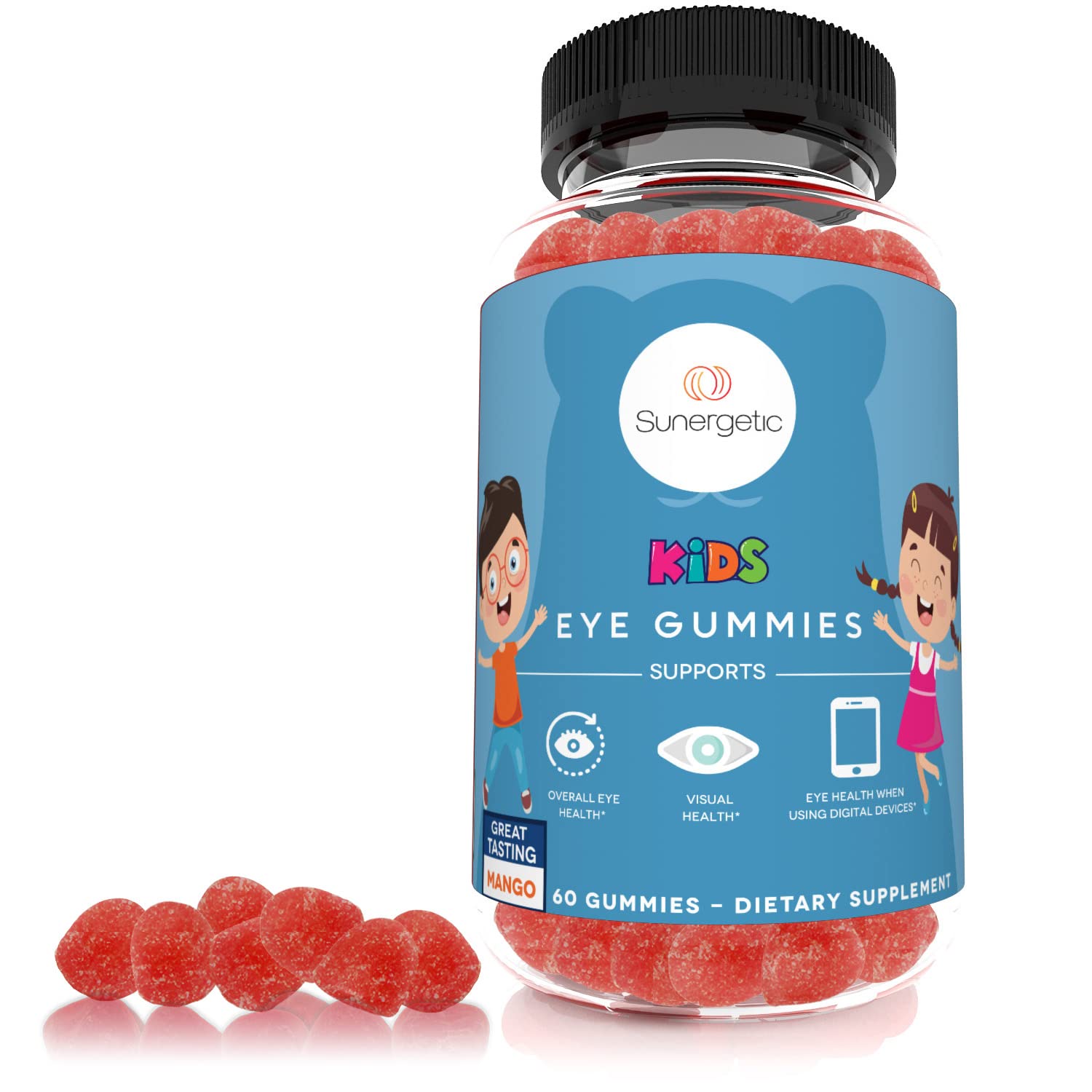 Sunergetic niños usando tablet con gomitas para apoyo visual