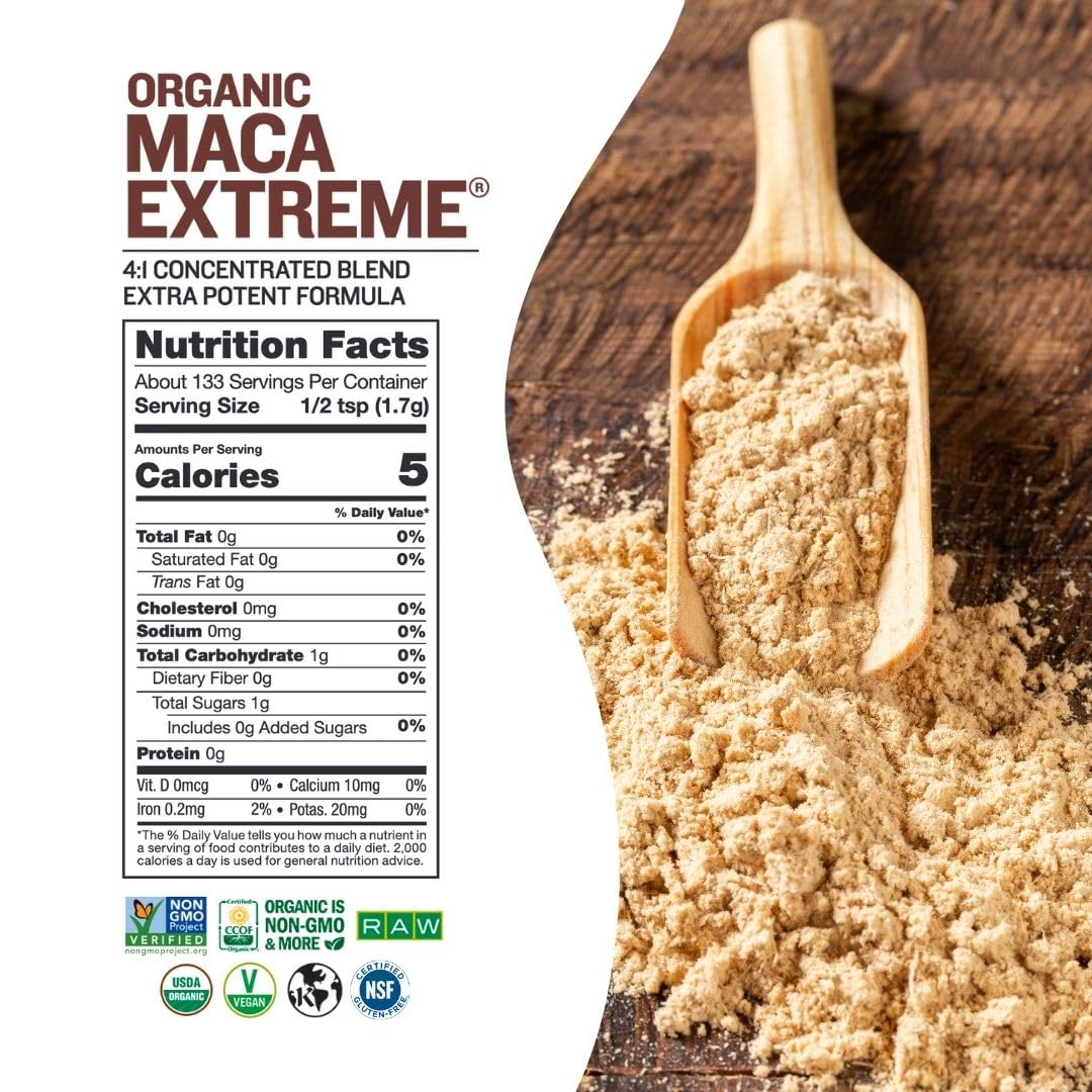Sunfood Superfoods maca en batido, añade energía a bebidas