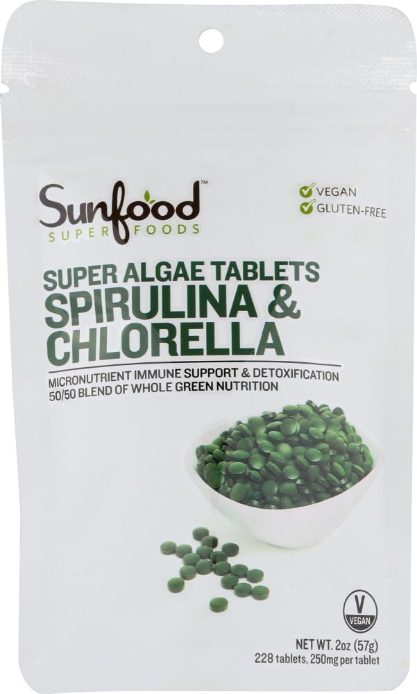 Sunfood Superfoods frente del empaque mostrando bolsa de 2 oz y beneficio práctico
