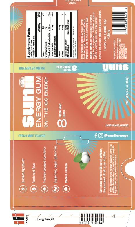 SUNII ENERGY GUM en gimnasio como pre-entreno para impulso sin líquidos