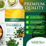Sunlit Best envase vertical con rótulo orgánico y lista de ingredientes