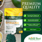 Sunlit Best batido verde preparado con spirulina para energía natural