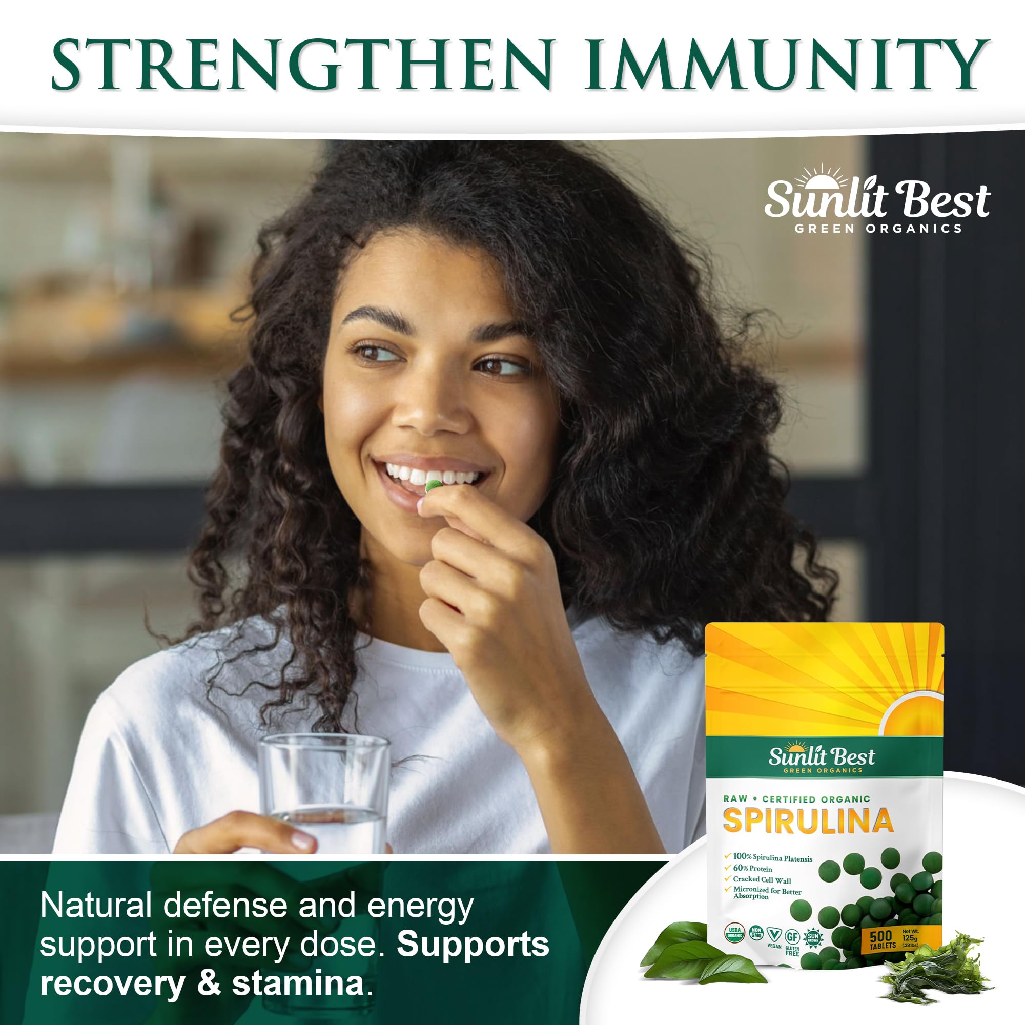 Sunlit Best spirulina etiqueta nutricional e ingredientes que inspiran transparencia