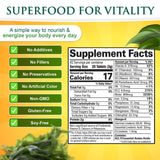 Sunlit Best spirulina tableta en mano indica tamaño pequeño y fácil de tragar