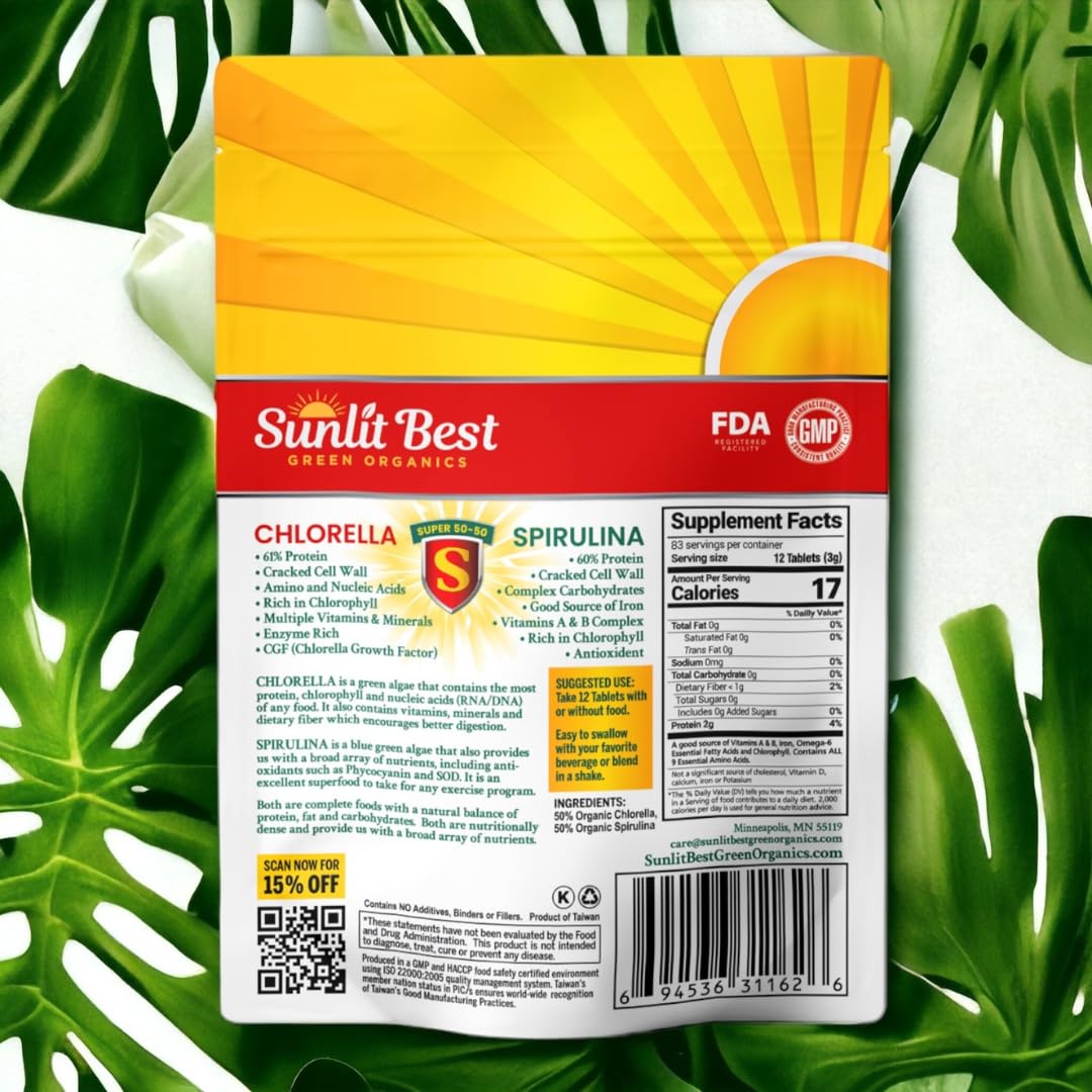 Sunlit Best Green Organics comparación muestra ventaja de tabletas sobre polvo