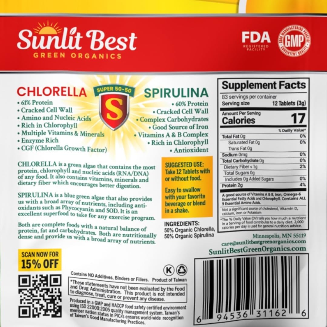 Sunlit Best Green Organics etiqueta con nutrientes para información clara