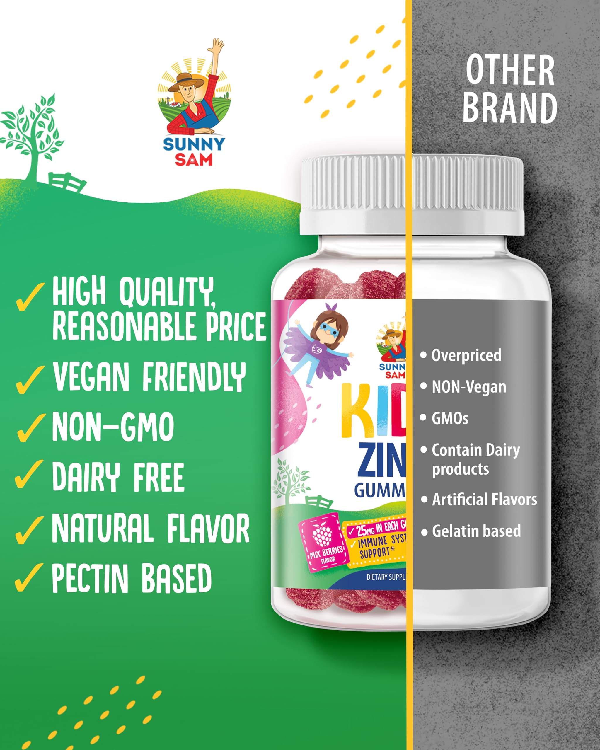 SUNNY SAM etiqueta nutricional visible, información clara de ingredientes