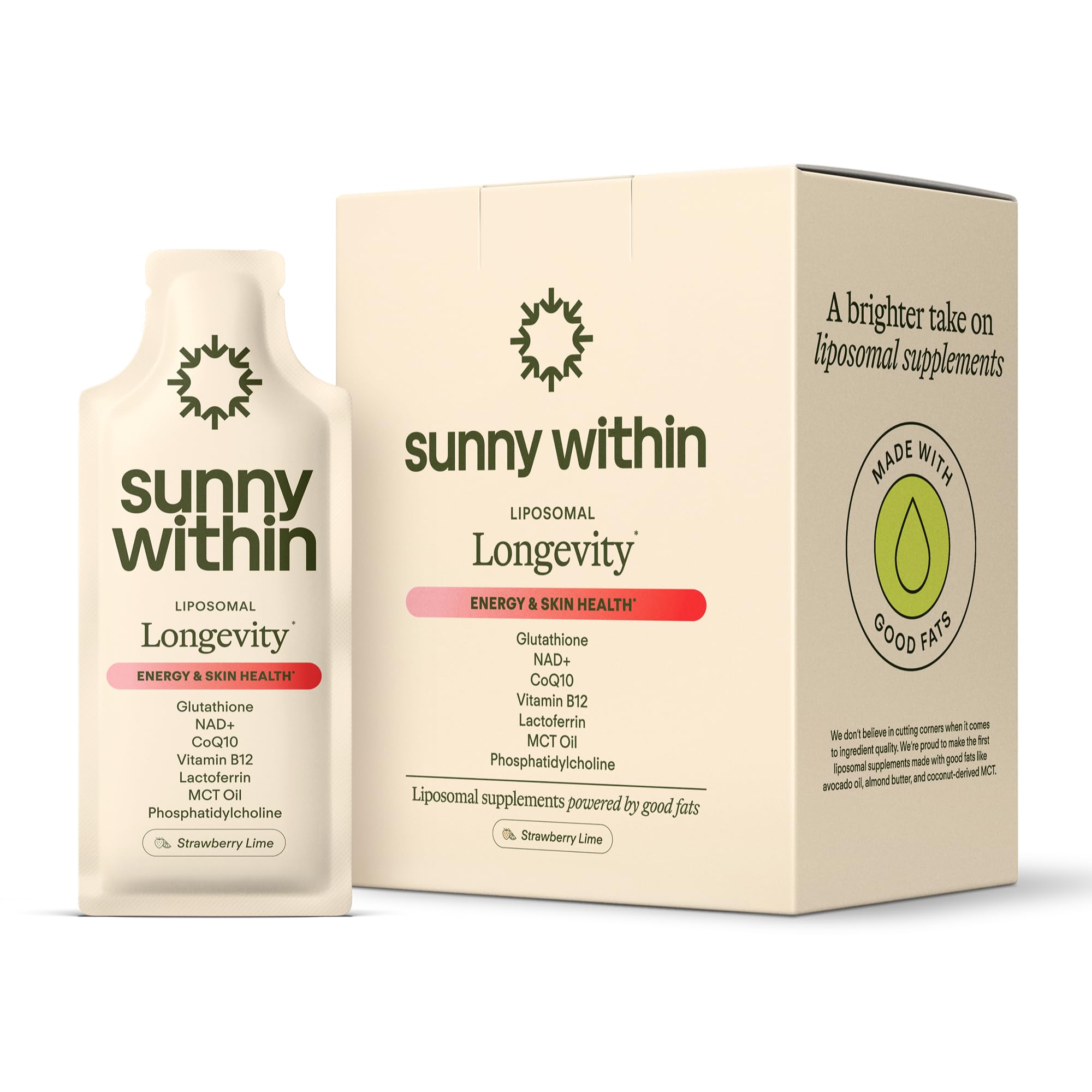 Sunny Within vista frontal de sobres, presentación portátil y conveniente