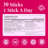 Sunshine & Rain varios sticks en una mano para ilustrar la porción diaria conveniente