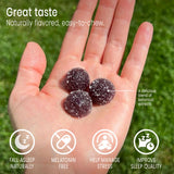Sunsoil frasco abierto con gomitas visibles, conveniencia y dosis