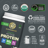 Sunwarrior batido de vainilla en vaso listo para consumo energético