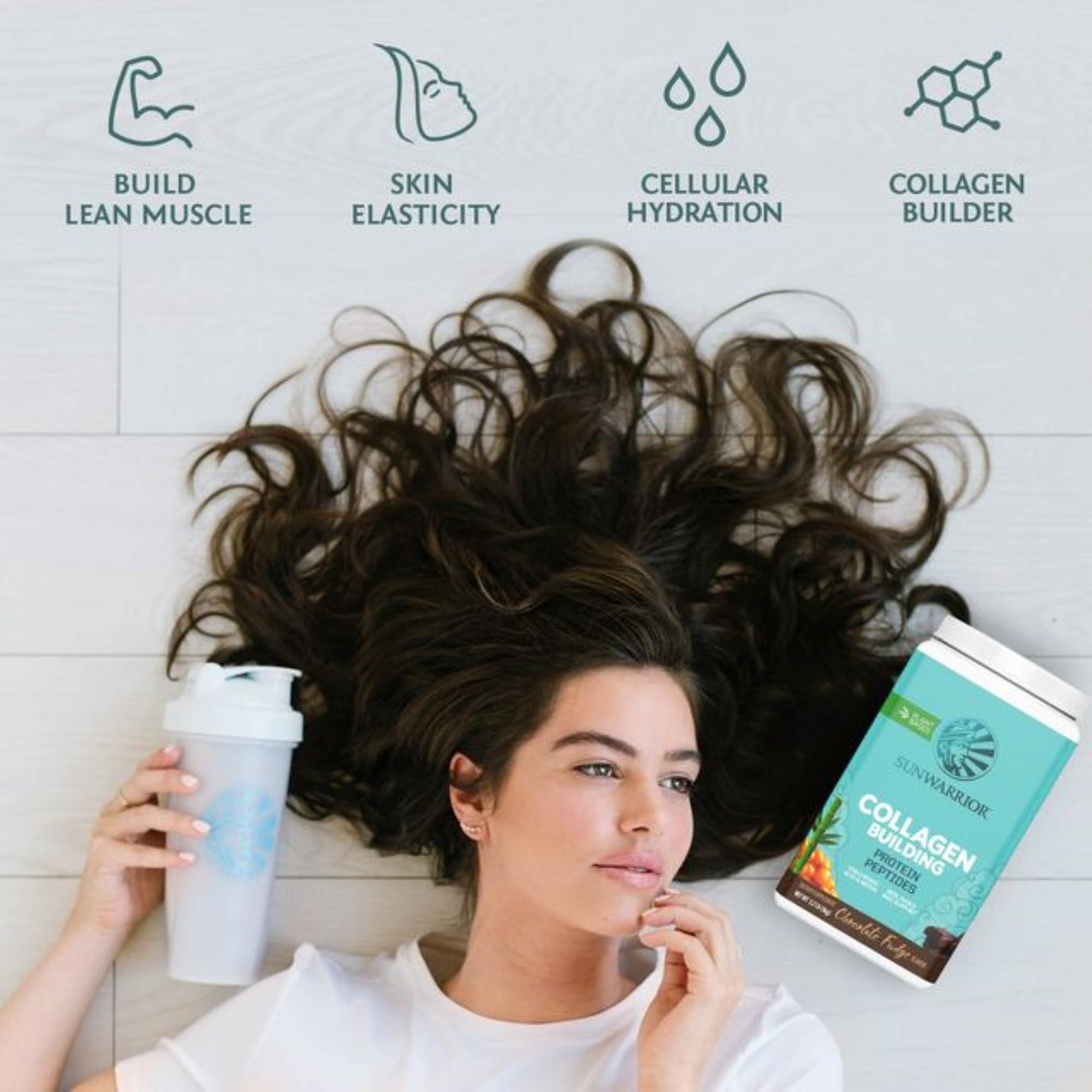 Sunwarrior etiqueta con lista de ingredientes y sílica vegetal destacada