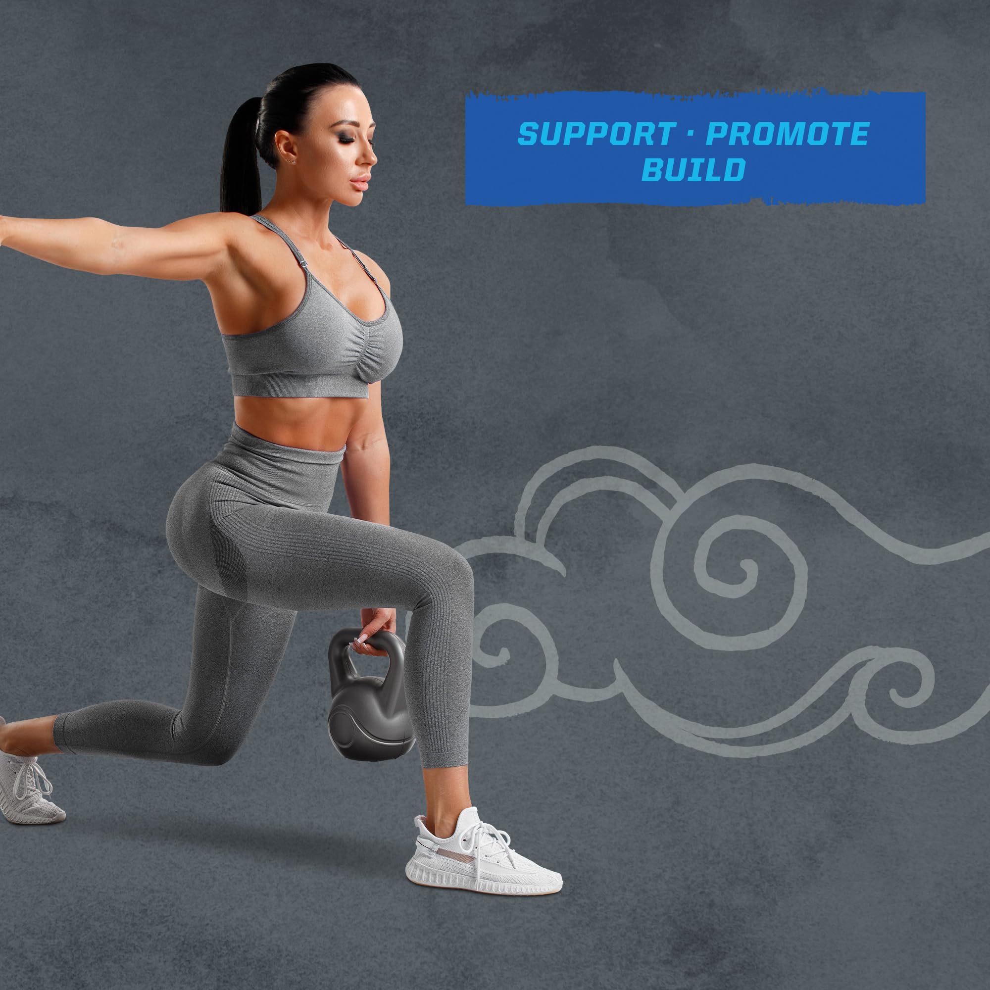 Sunwarrior en gimnasio junto a botella y pesas para rendimiento diario