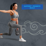 Sunwarrior en gimnasio junto a botella y pesas para rendimiento diario