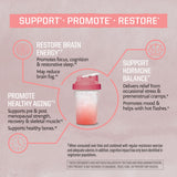 Batido rosado en vaso preparado con Sunwarrior para recuperación y sabor refrescante