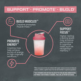 Batido rosa con creatina Sunwarrior mezclada, sabor frambuesa agradable