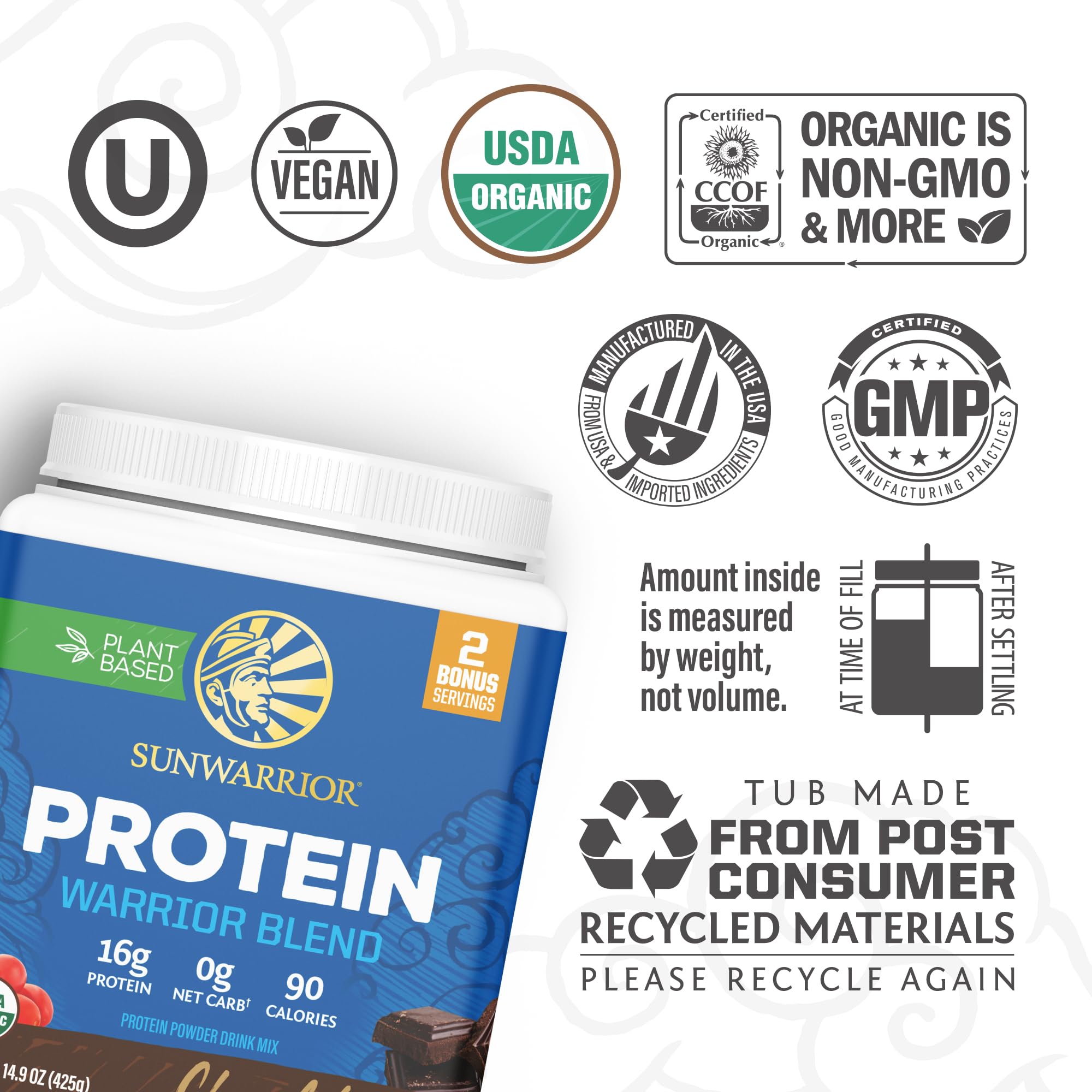 Sunwarrior semillas de cáñamo y guisantes que aportan proteína vegetal