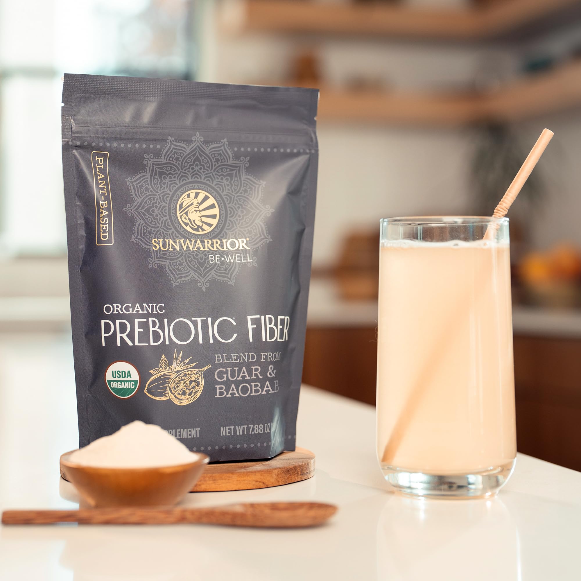 Sunwarrior espolvoreado en avena mostrando versatilidad alimentaria