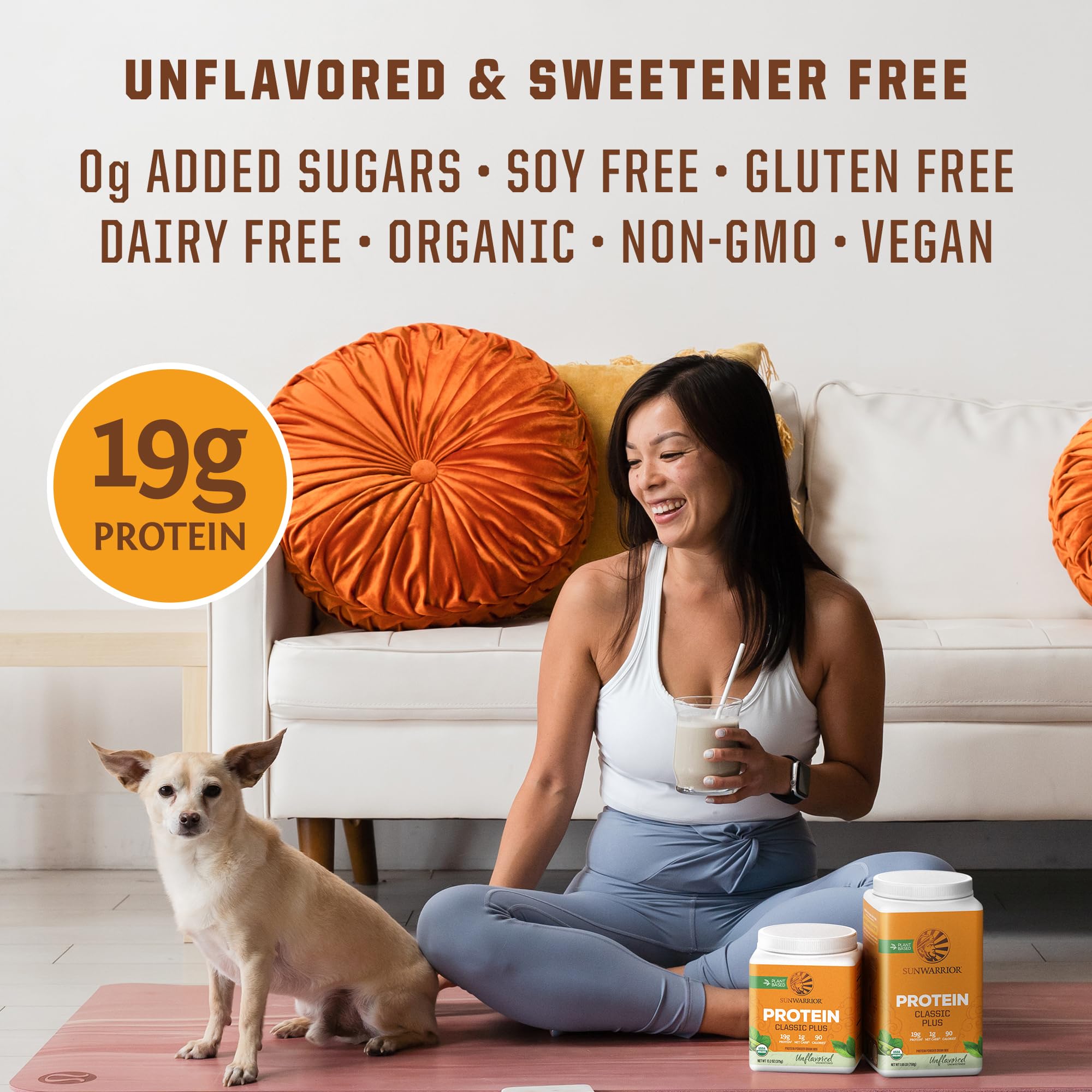 Sunwarrior smoothie vegano con proteína, aporta saciedad saludable