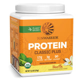 Sunwarrior envase frontal Classic Plus mostrando la marca y beneficio proteico