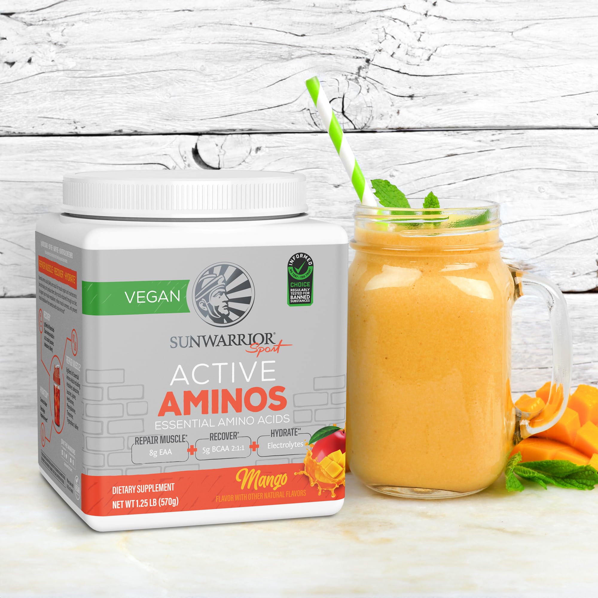 Sunwarrior bebida en mesa de desayuno promoviendo un estilo de vida activo