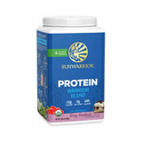 Sunwarrior etiqueta con lista de ingredientes y certificaciones visibles