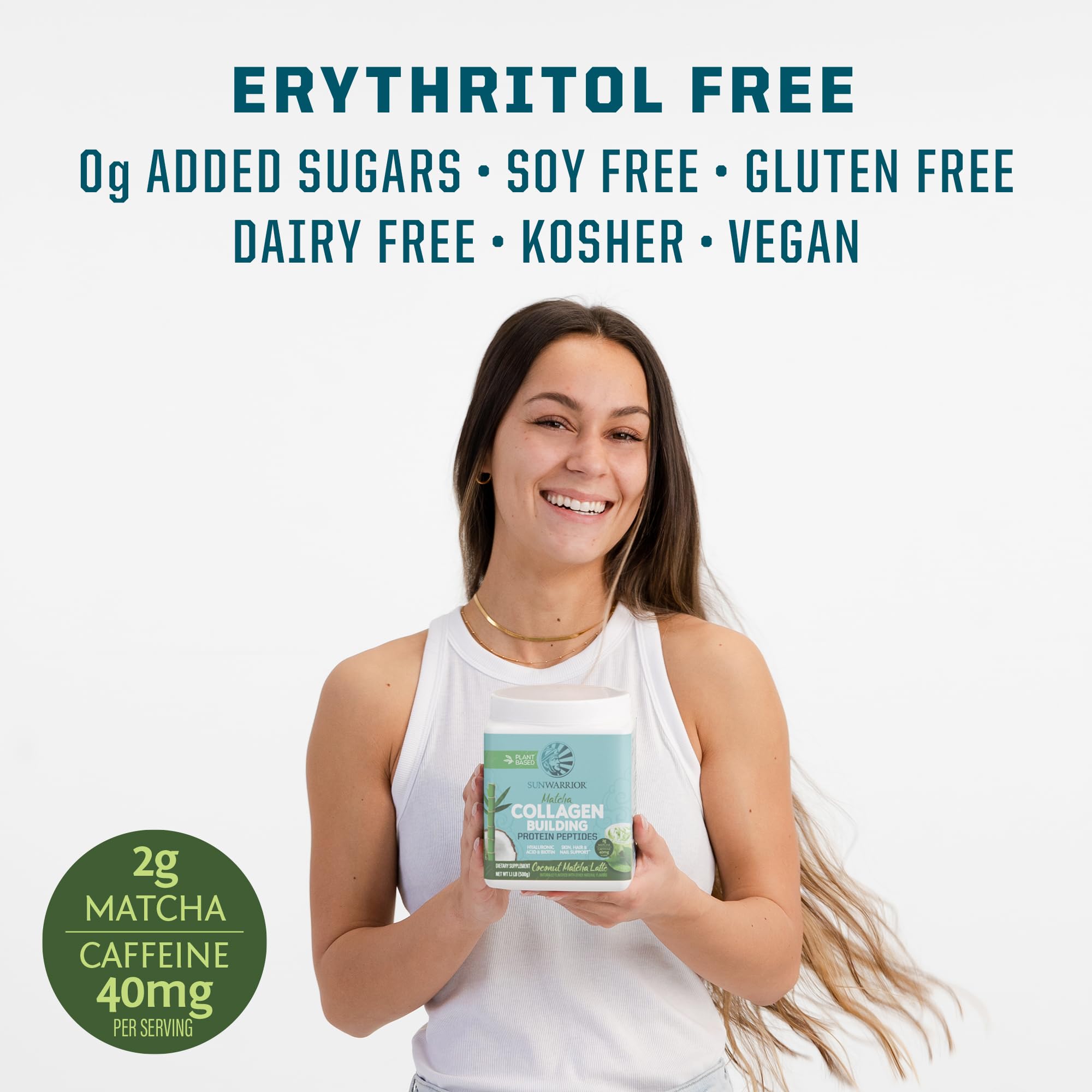 Sunwarrior etiqueta de ingredientes mostrando sílice vegetal y perfil limpio
