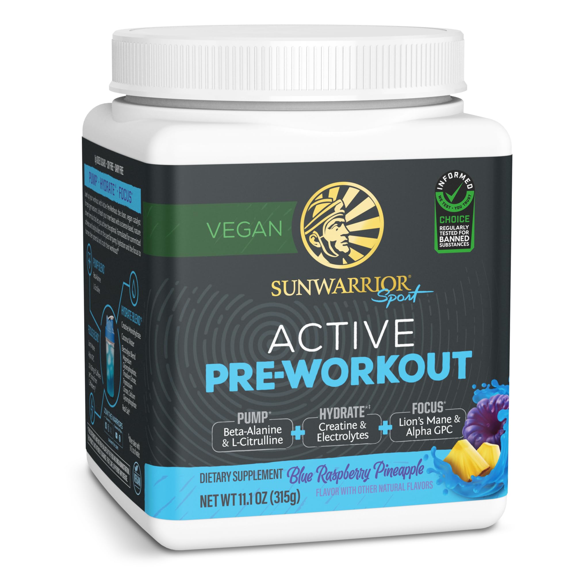 Sunwarrior envase frontal mostrando diseño y beneficios para rendimiento