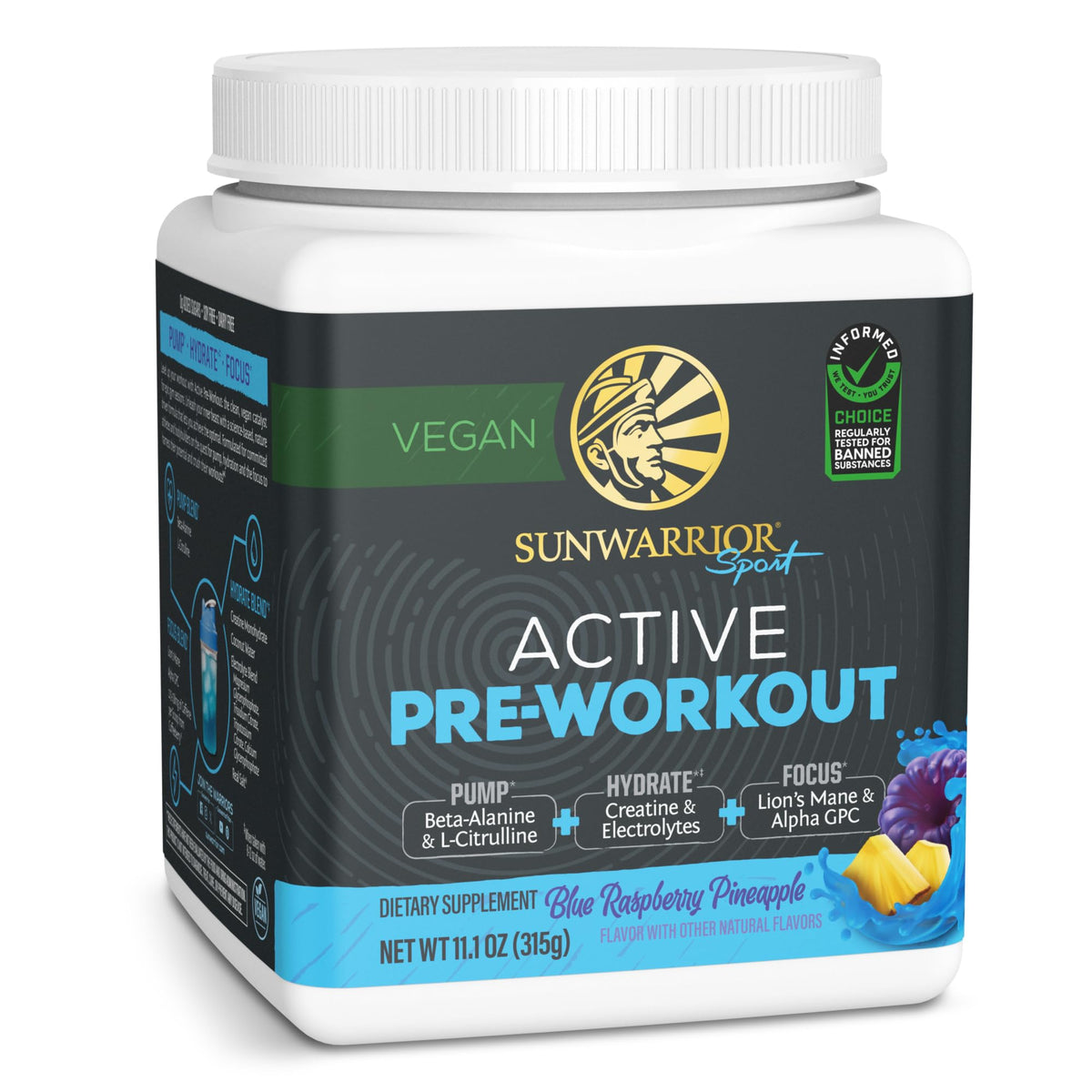 Sunwarrior envase frontal mostrando diseño y beneficios para rendimiento