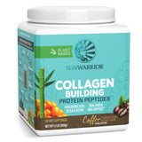 Sunwarrior frente del envase sabor café mostrando etiqueta y beneficio vegano