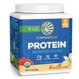 Sunwarrior envase frontal sabor vainilla mostrando diseño y beneficios claros