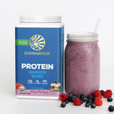 Sunwarrior polvo en receta de pancakes proteicos para desayuno nutritivo