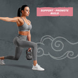 Sunwarrior suplemento junto a equipo de gimnasio para rendimiento