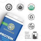 Sunwarrior vaso con batido de chocolate listo para consumir tras ejercicio