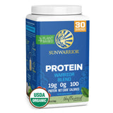 Sunwarrior Warrior Blend envase frontal mostrando marca y tamaño, facilita elección informada