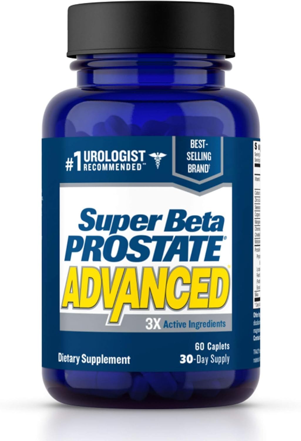 SUPER BETA PROSTATE frasco frontal que muestra la marca y comodidad al usuario