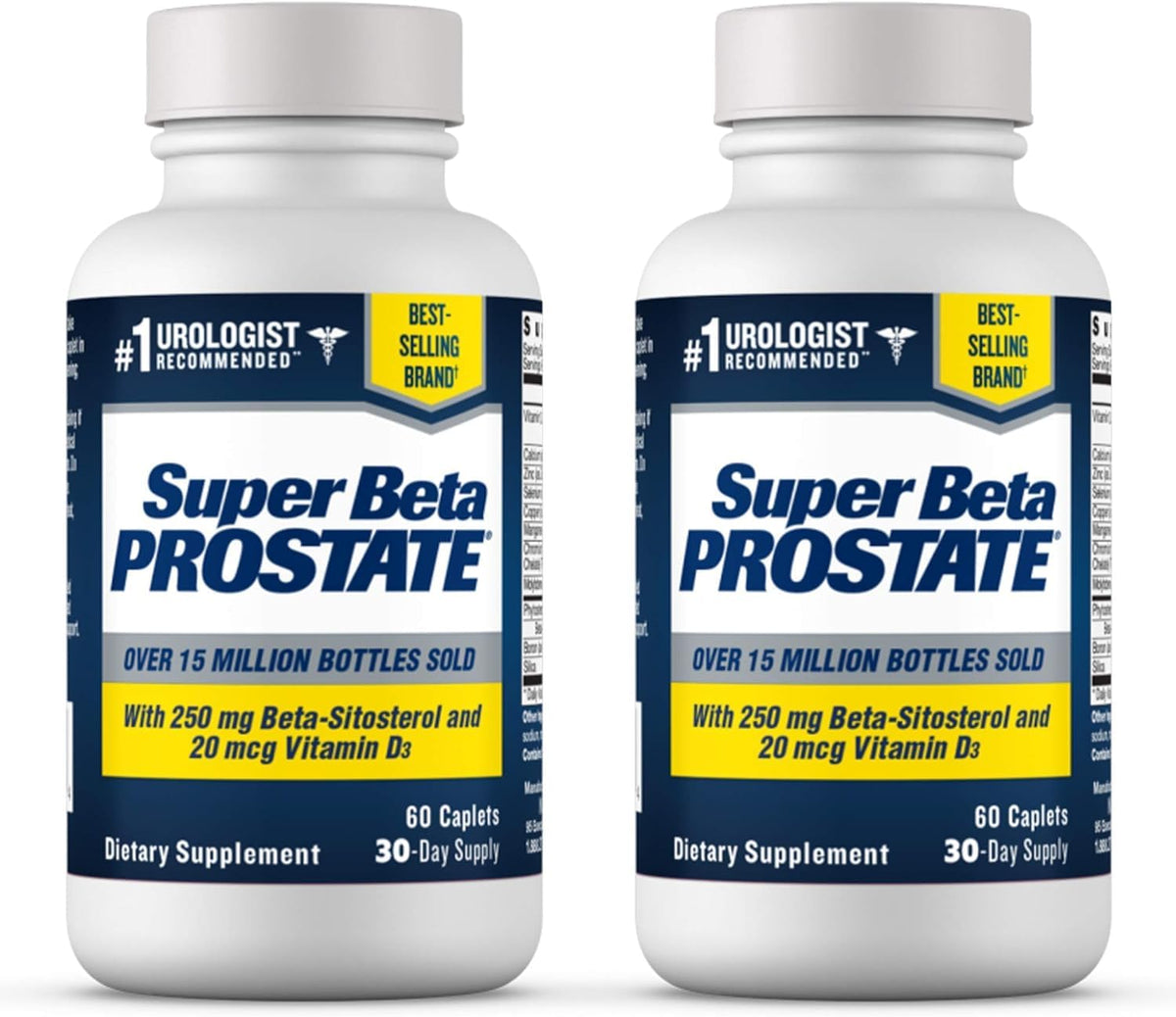 SUPER BETA PROSTATE frente del empaque mostrando botella y beneficios