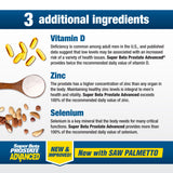 SUPER BETA PROSTATE ingredientes destacados saw palmetto y reishi, respaldo botánico