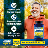 SUPER BETA PROSTATE primer plano de una cápsula, muestra su textura y calidad