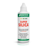 Super Silica frontal del envase mostrando botella y etiqueta, beneficio de dosificación práctica